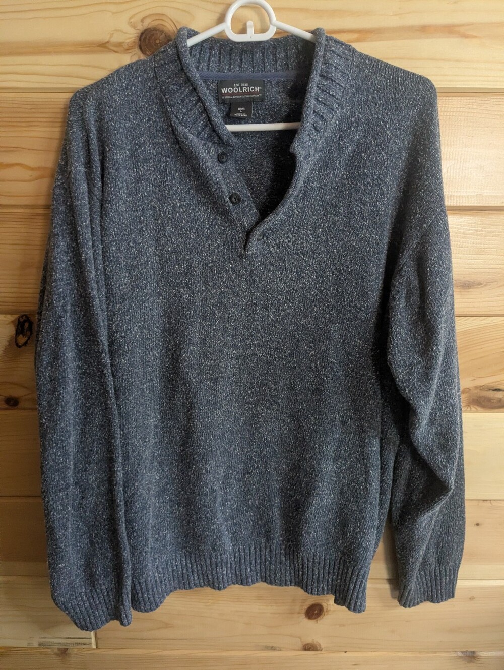Woolrich Mens Large Blue/Gray Sweater